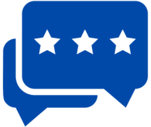 Chat bubbles with stars icon