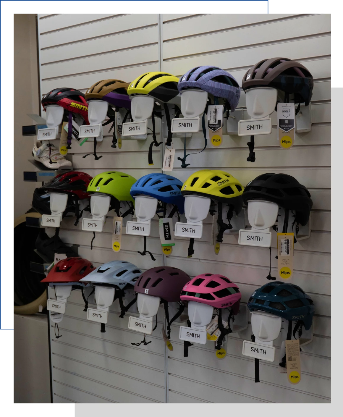 Variety of helmets in different colors
